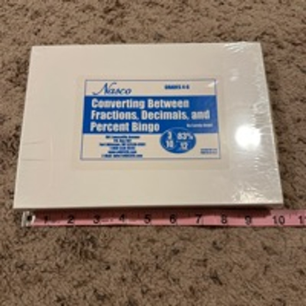 Nasco Converting Fractions, Decimals, and Percent Bingo - White